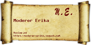 Moderer Erika névjegykártya